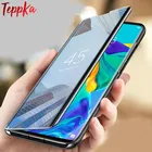 Чехол для Samsung galaxy M32, зеркальный флип-чехол, роскошный пластиковый защитный противоударный чехол-подставка для Galaxy A22 4G
