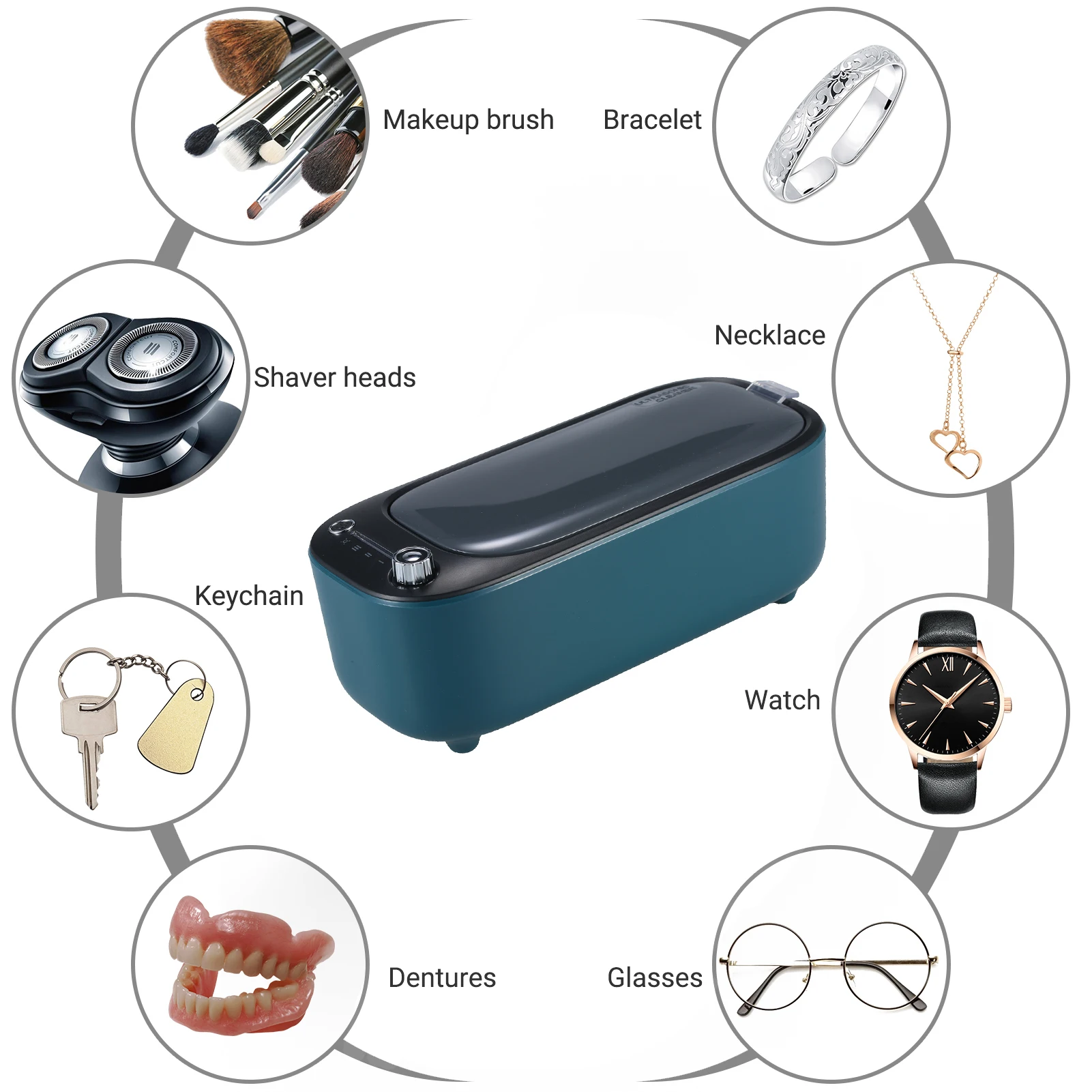 

Ultrasonic Cleaner Compact 40kHz 400ML Ultrasound Wave Jewelry Cleaner Cleaning Machine with UV Light Mode