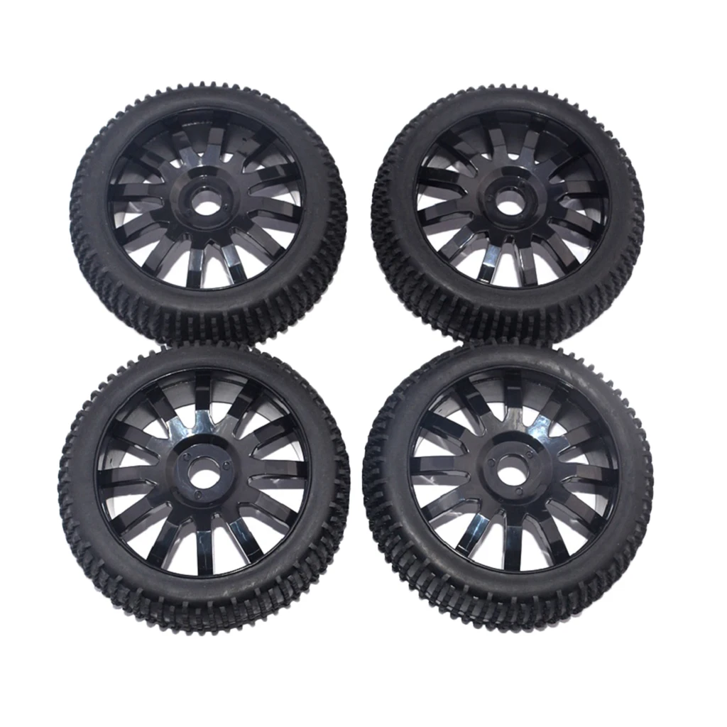 

MagiDeal 16Pieces 17mm Hub Wheel Rim and Tires 1:8 Scale RC Car Buggy Tyre