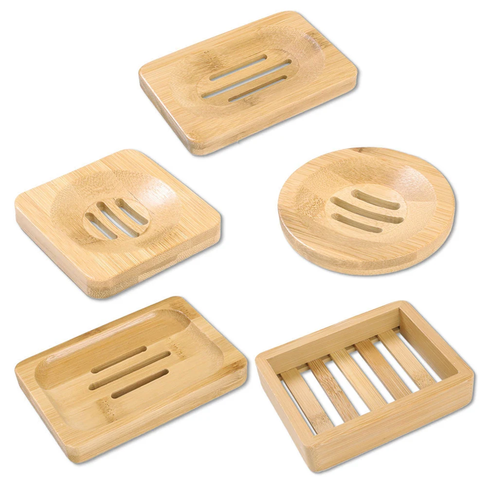 

Bathroom Wooden Soap Box Portable Shower Soap Storage Container Drain Plate Household Bamboo Hollow Soap Dish Tray Storage Boxes