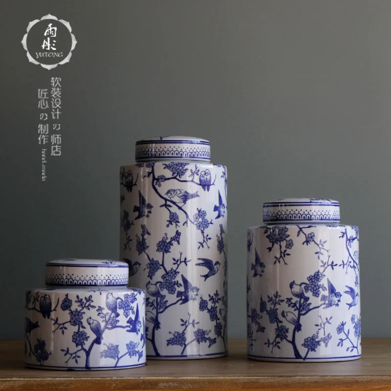 

Мебель керамические изделия из цзиндэчжэня, синий и белый фарфор, классический стиль, керамический круглый горшок, керамический горшок для гостиной, крыльцо