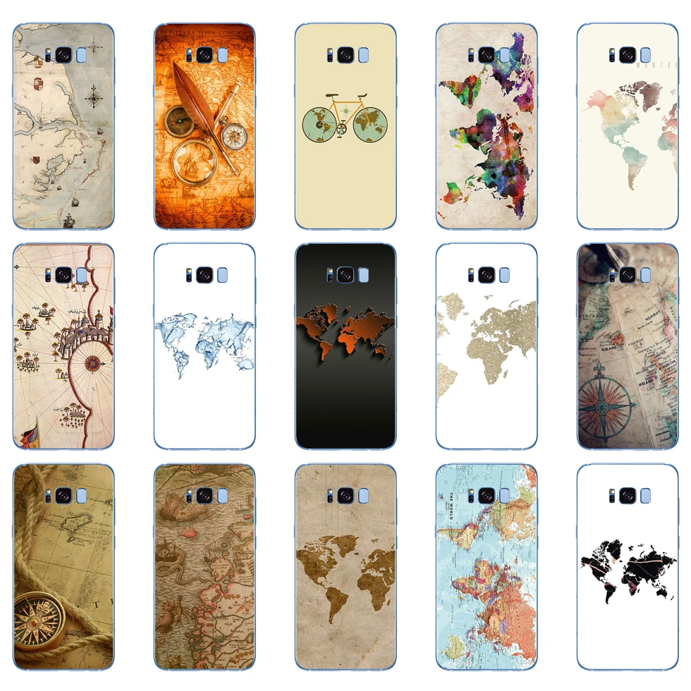 250DD Дорожная карта мира винтажный сотовый Мягкий силиконовый чехол для Samsung Galaxy S6