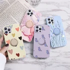 Чехол для iPhone 12, 11 Pro, Mini, XR, XS Max, X, 7, 8, 6, 6S Plus, SE 2, 10, мягкий чехол из ТПУ с магнитным кольцом-держателем