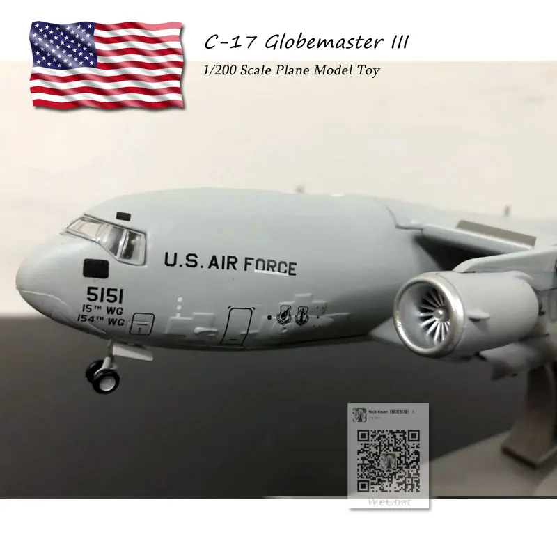 WLTK 1/200 весы C-17 Globemaster III Strategic и Tactical Airlifter литой под давлением металлический армейский самолет модель игрушка для коллекции
