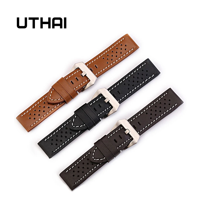 Часы-браслет UTHAI Z14, ремень для деловых мужчин, Ремешки для наручных часов из натуральной кожи, ремешок для часов 20 мм 20 мм 22 мм 26 мм, аксессуары для часов