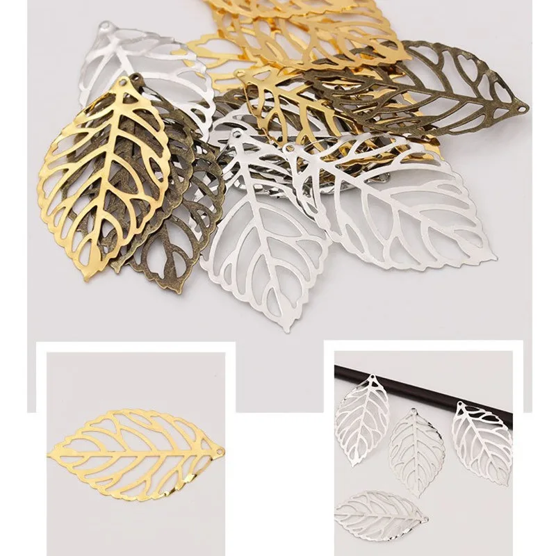 100 шт./упак. ретро полый лист с цветочным узором и металлическими элементами шт