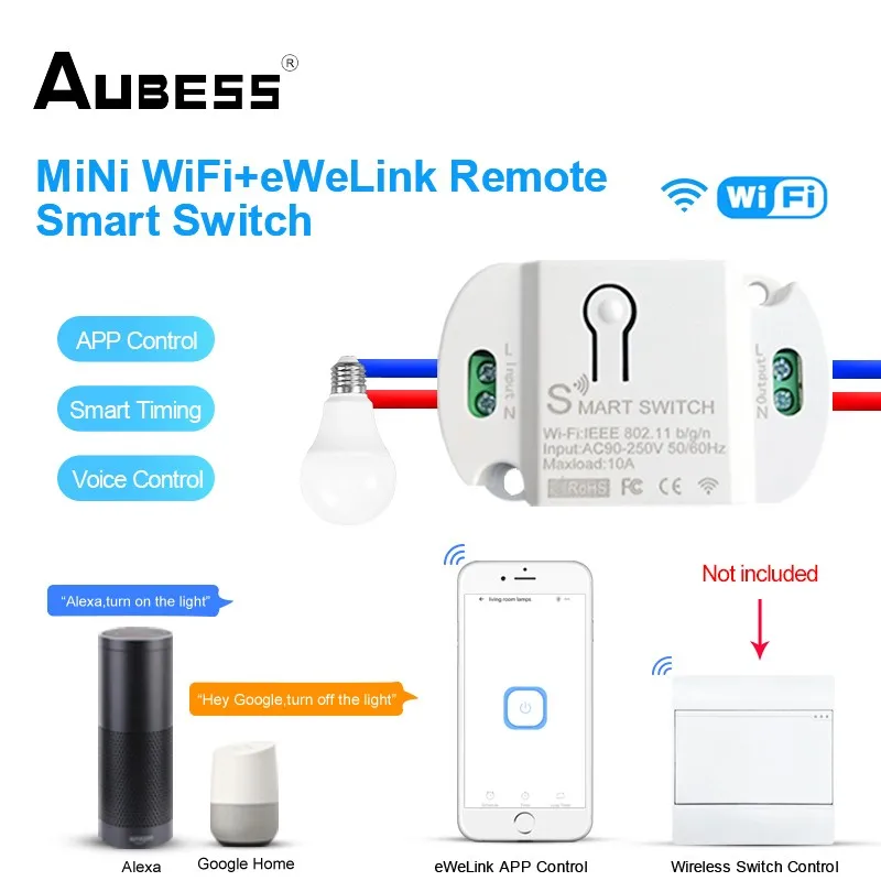

Мини-Пульт ДУ AUBESS с поддержкой Wi-Fi, 2,4 ГГц и голосовым управлением