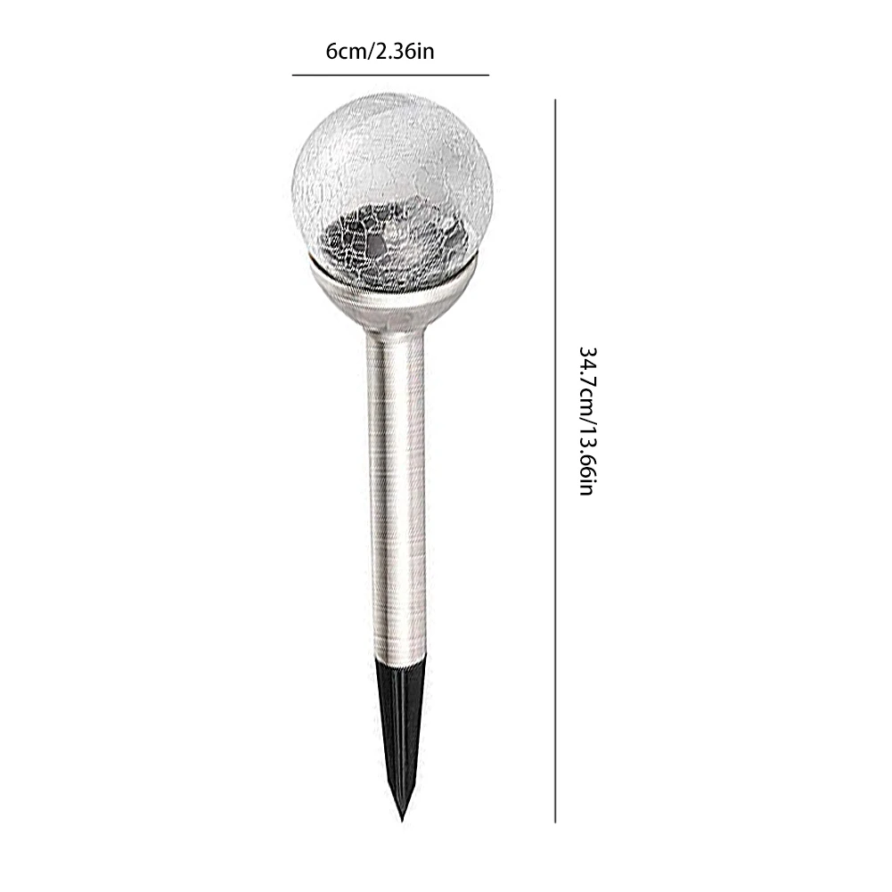 

Solar Garden Stake Lights Cracked Glass Ball Outdoor Dual LED Lamp Garden Home Wedding Party Decor With Colorful Light 4PCS