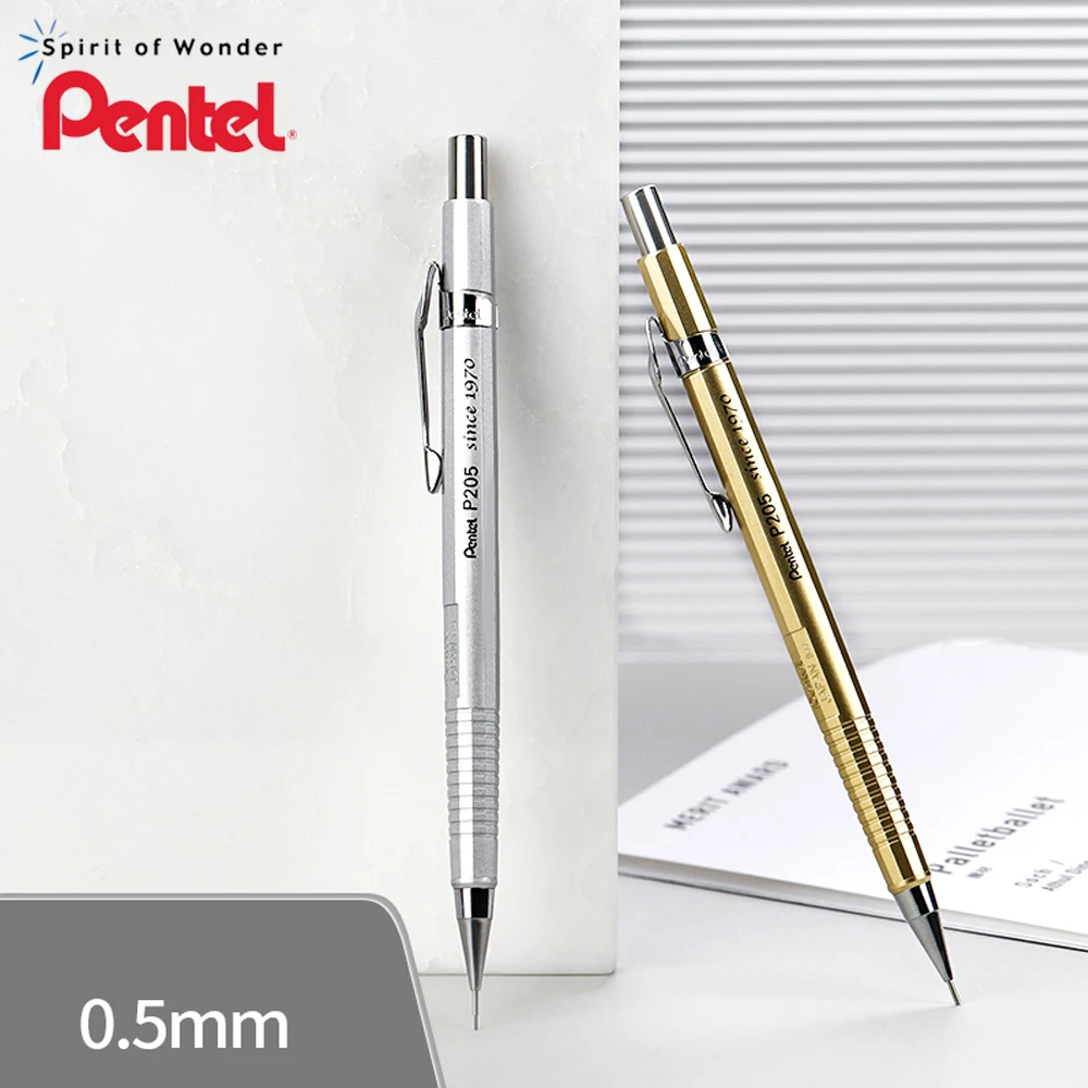 Японский металлический механический карандаш Pentel P205 0 5 мм студенческий с низким