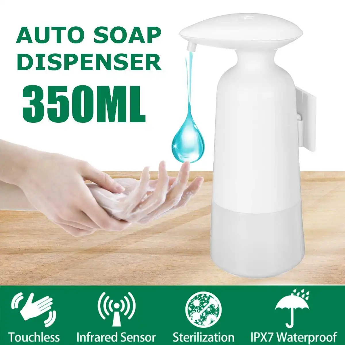 

350ML Automatic Liquid Soap Dispenser Smarts Sensor soap dispensador Touchless ABS soap Dispenser for Kitchen Bathroom