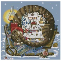 comfortable winter patterns counted cross stitch 11ct 14ct 18ct diy chinese cross stitch kit embroidery needlework sets