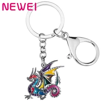 newei enamel alloy3d dinosaur mighty mythical dragon keychain trendy bag key chain ring charm gift jewelry for women teens girl