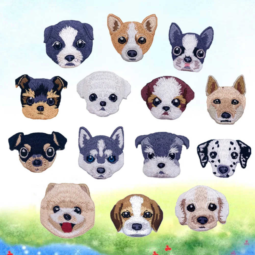 14 шт. вышивка аппликация клейкие нашивки Сделай Сам мультфильм Животные Собака
