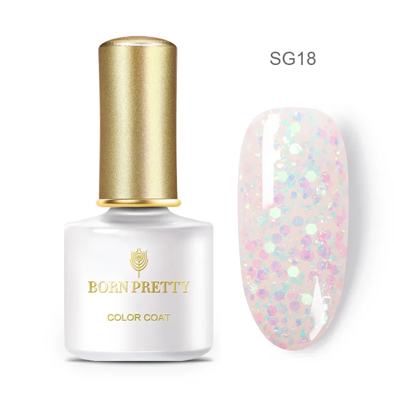 BP-SG18 Гель-лак для ногтей BORN PRETTY с блестящими блестками, 6 мл, глазирующий УФ-гель розового, золотого, серебряного цвета, сияющий, впитывающий УФ-Гель-лак для ногтей - Цвет: BP-SG18