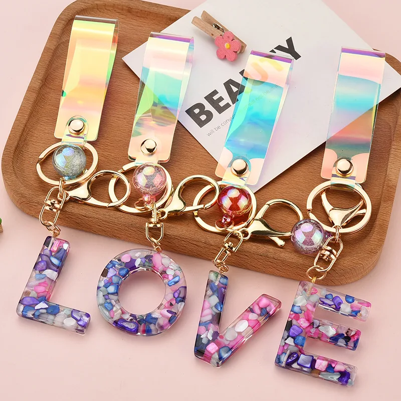 Из смолы АБС ручная работа A Z английские буквы Роскошный брелок градиент в виде