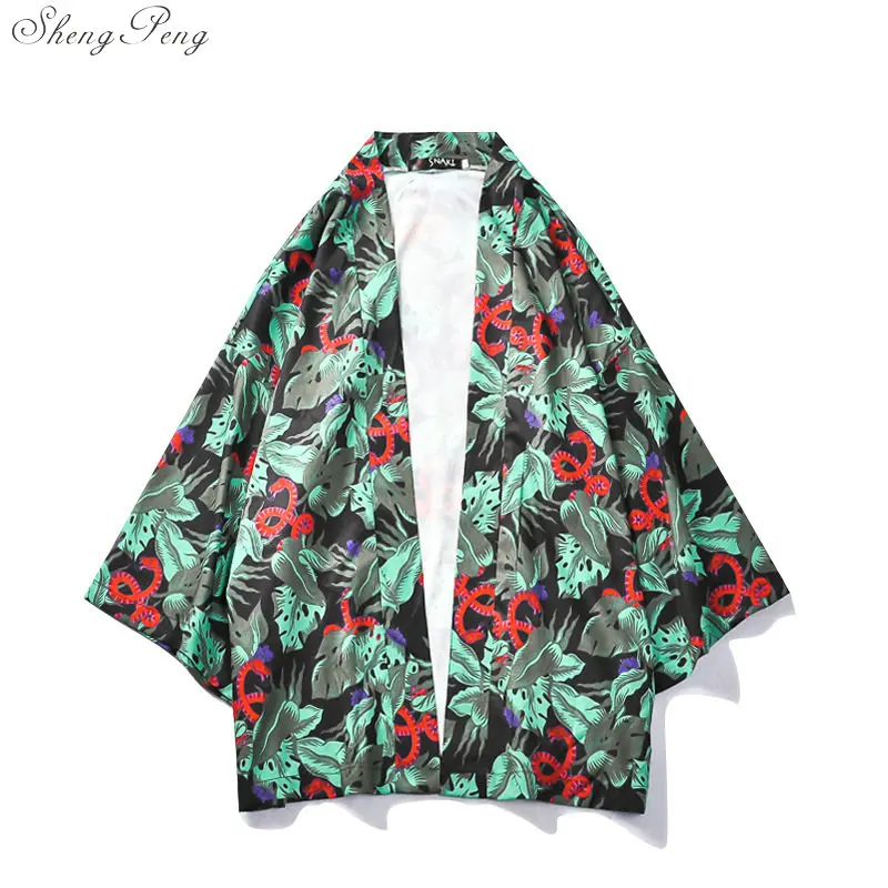 Кимоно Кардиган в японском стиле для мужчин самурайский Haori одежда кран вышивка