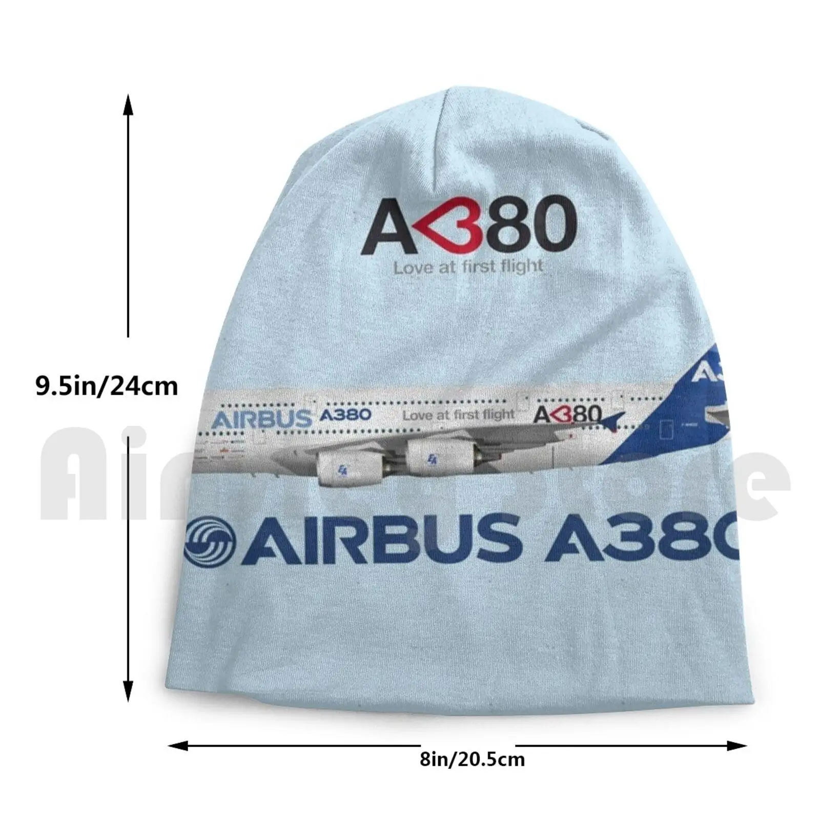 

Illustration Of Airbus A380 " Love At First Flight "-Blue Version Beanies Knit Hat Airbus A380 Airbus A380 A380