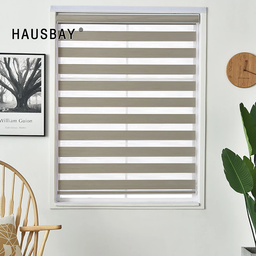 

Zebra Blinds Double Layer Roller Blinds Nordic Light Shading Waterproof Window Curtain Bedroom Bathroom Customized Size JR014