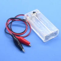 2 slots aa 2a 3v batteries holder storage box case with onoff switch 2 x 1 5v aa battery shell cover with alligator clips