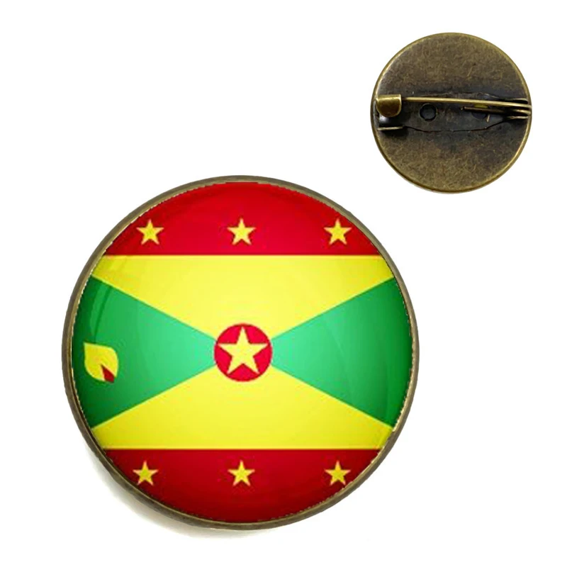 Модная брошь стеклянный круглый национальный флаг Национальный знаки всех стран