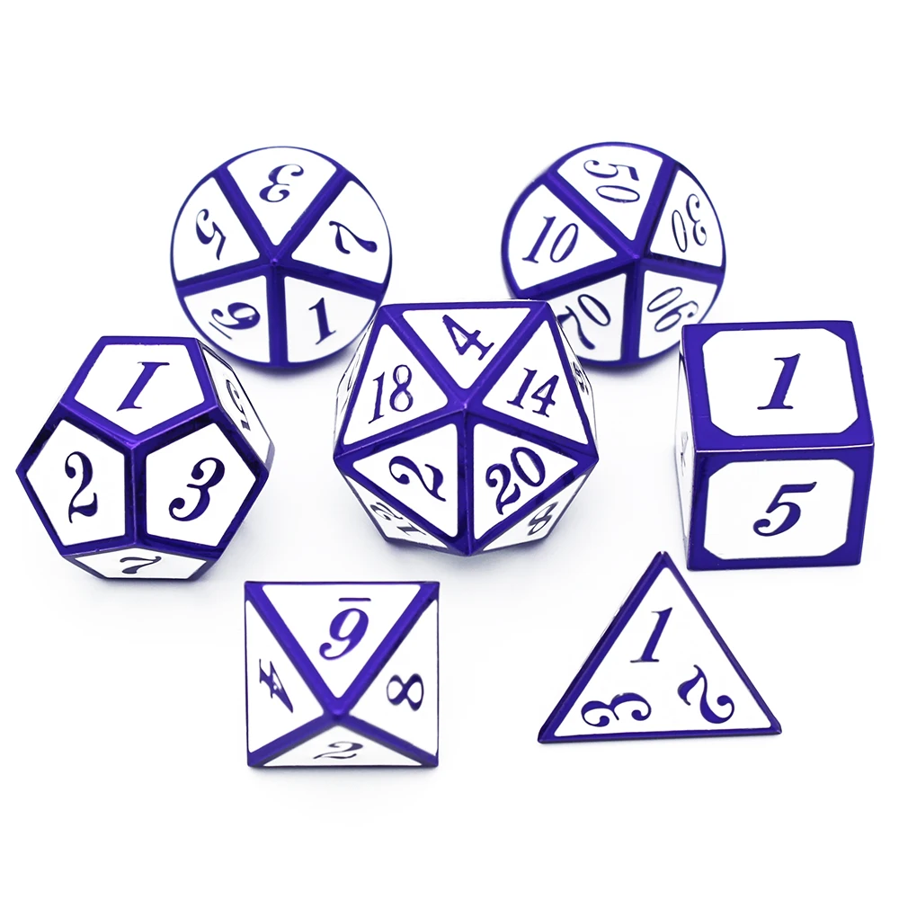Цинковый сплав металлические кости многогранные 7 шт. D20 D12 D10 D8 D6 D4 для Dice DND RPG MTG
