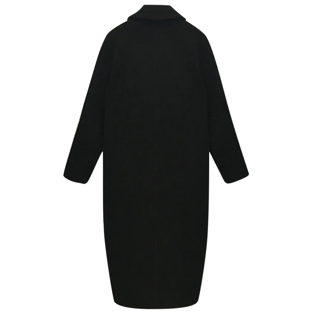 Manteau femme abrigo mujer зимнее тонкое зимнее пальто женское Шерстяное Пальто женское повседневное приталенное пальто средней длины с длинными рукавами casaco