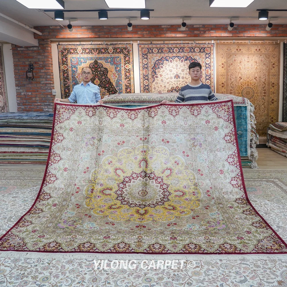 Goede Yilong 9 'X 9' Vantage Antieke Turkse Oosterse Perzische Ontwerp Vierkante Zijden Tapijt (TJ187A)