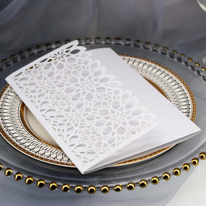 1 шт. элегантная Цветочная лазерная резка свадебные приглашения открытка