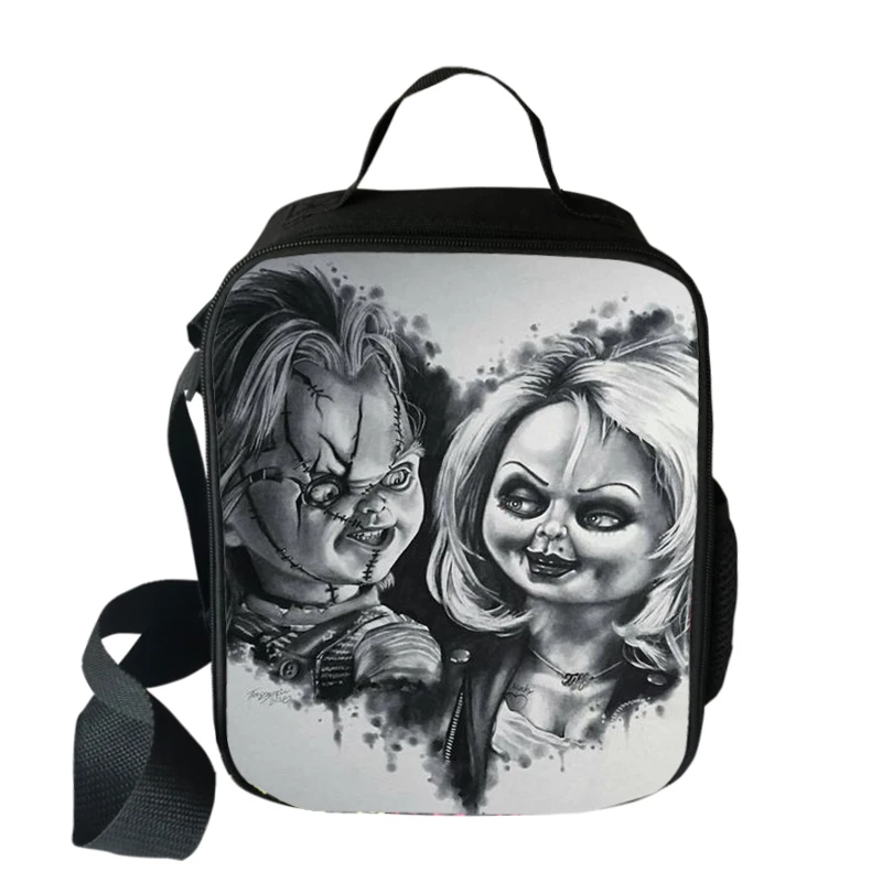 Horror Movie Child's Play Chucky Cooler Lunch Bag Cartoon Girls Portable Thermal Food Picnic Bags for School Kids Boys Box Tote