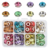 20pcs assorted color skull muranos large hole european spacer beads fit original pandora charms bracelet bangle necklace jewelry