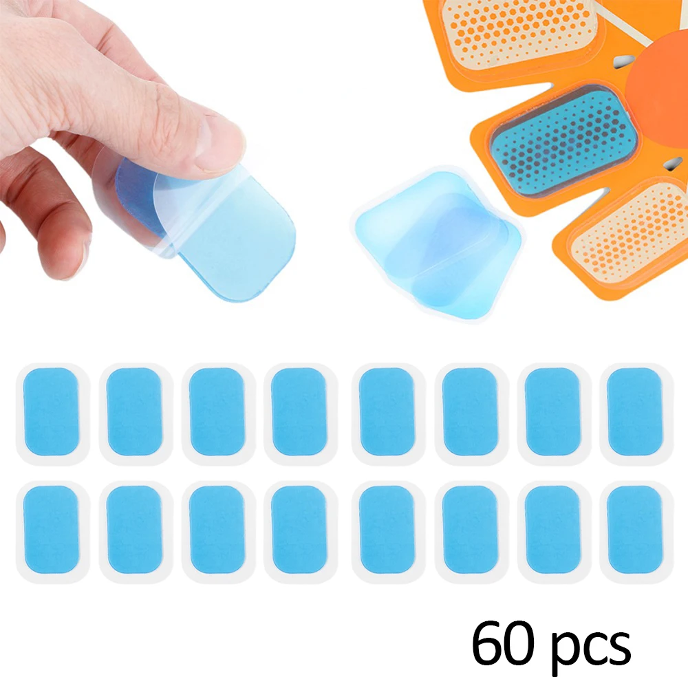 

60PCS Hydrogel Abdominal Gel Stickers EMS Trainer Abdomen Muscle Stimulator Slimming Massage Machine Sticker Fitness Equipment