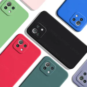 new liquid silicone cover for xiaomi 11 lite 5g ne case for xiaomi 11 lite 5g ne soft cover lens protection case for mi 11 lite free global shipping