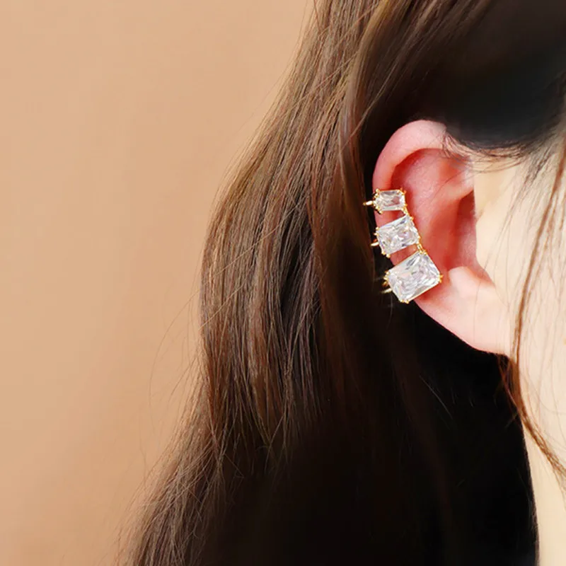 

1pc Sparkling Zircon Clip On Earrings For Women 2022 New Trendy Jewelry Ear Cuff