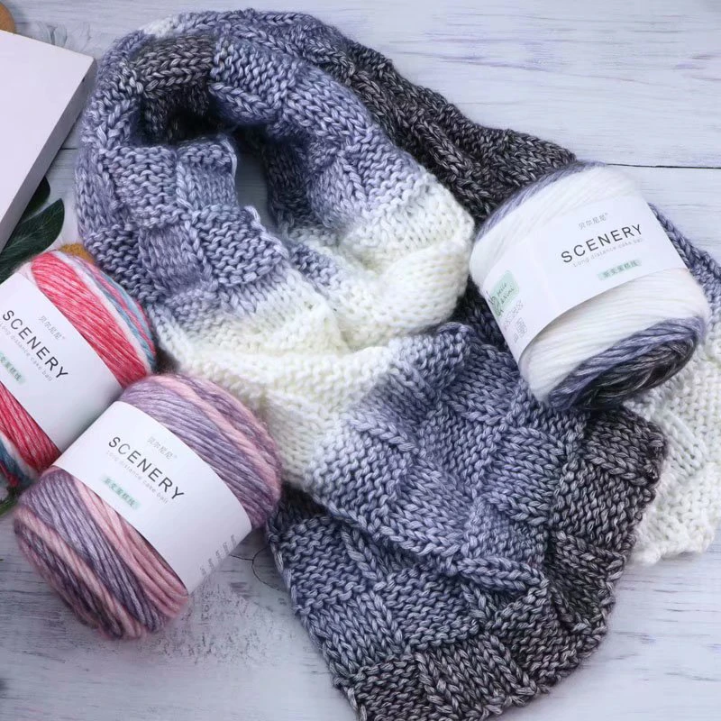 1PC=100g Gradient Cake Wool Yarn Thick Cotton yarn Worsted Thread For Hand Knitting Sweater knitted scarf Crochet |
