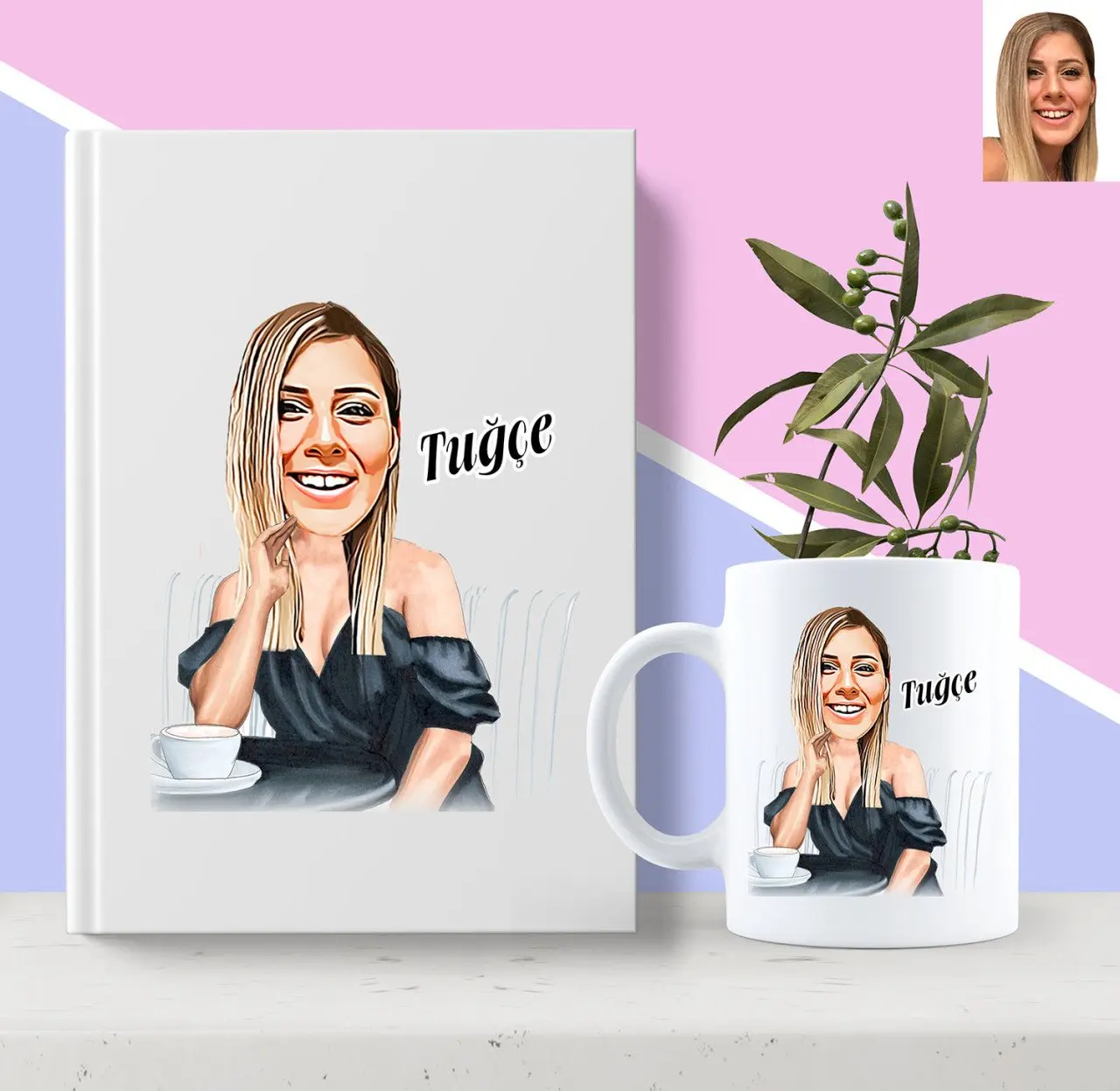 

Персонализированные Женские икона моды карикатура белого Леджер и кружка подарок Seti-3