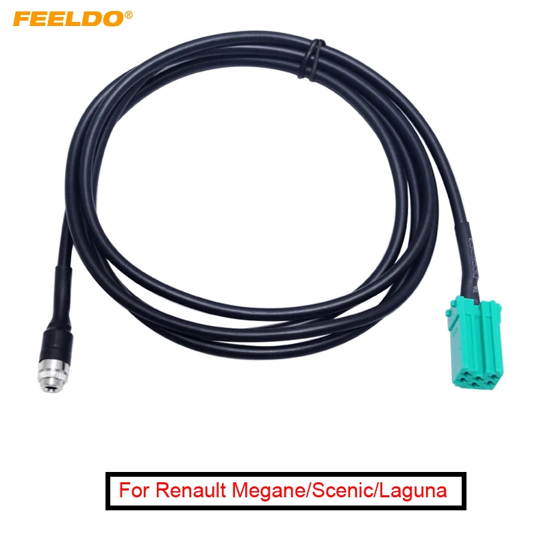 FEELDO 1 шт. Новый 150 см Aux кабель адаптер мини ISO 3 5 мм разъем для Renault OEM радио CD плеер #