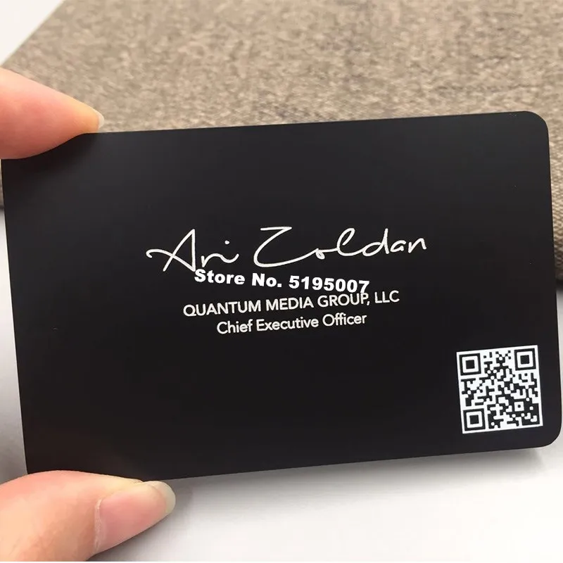 Najtaniej Wysokiej Jakości Stal Nierdzewna Galwaniczna Czarna Matowa Wytrawiona Metalowa Wizytówka