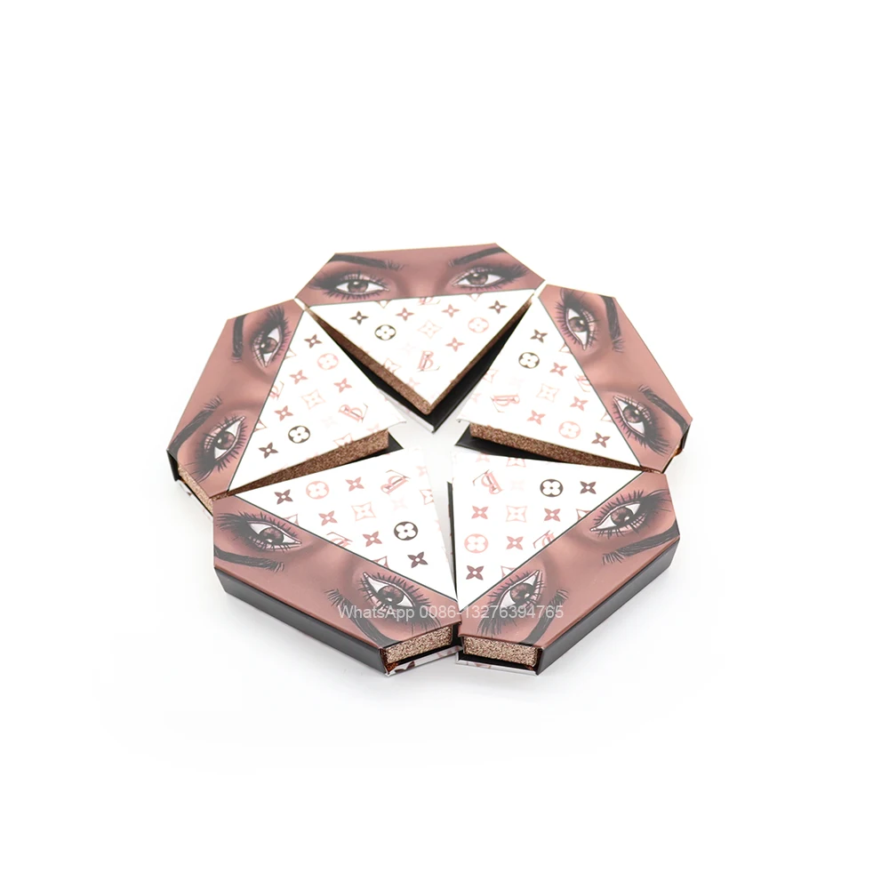 

Luxury Diamond Eyelash Case Nature 3D Mink Eyelashes Wholesale Custom Lashbox Packaging With Logo Eyelash Boxes Free Tray