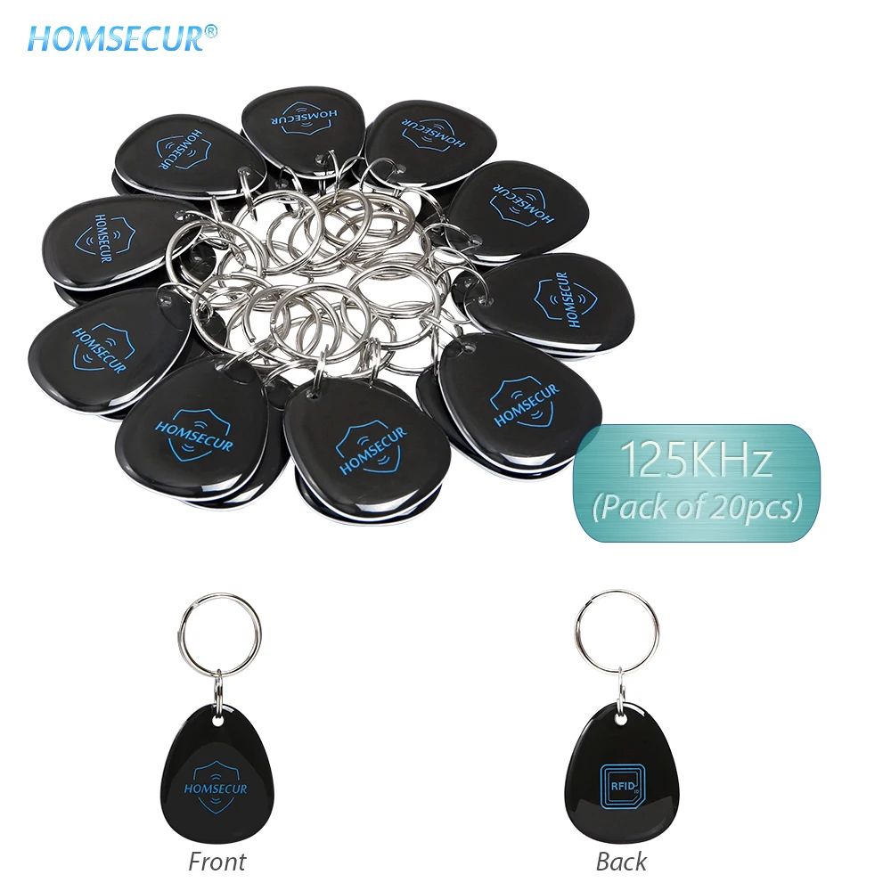 

HOMSECUR 5pcs/10pcs/15pcs/20pcs Optional Epoxy PVC ID Tag/Card/Key/Keyfobs For Door Access Control ID Reader 125KHz