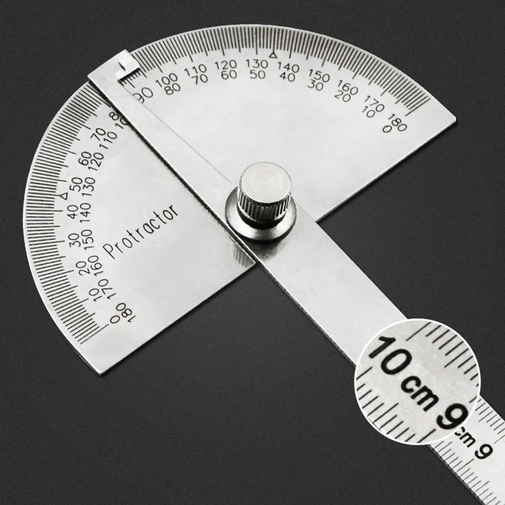 

14.5cm 180 Degree Adjustable Protractor multifunction stainless steel roundhead angle ruler mathematics measuring tool