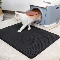 waterproof pet cat litter mat foldable eva double layer cats mat bottom non slip pet litter cat mat layer pet litter catcher mat