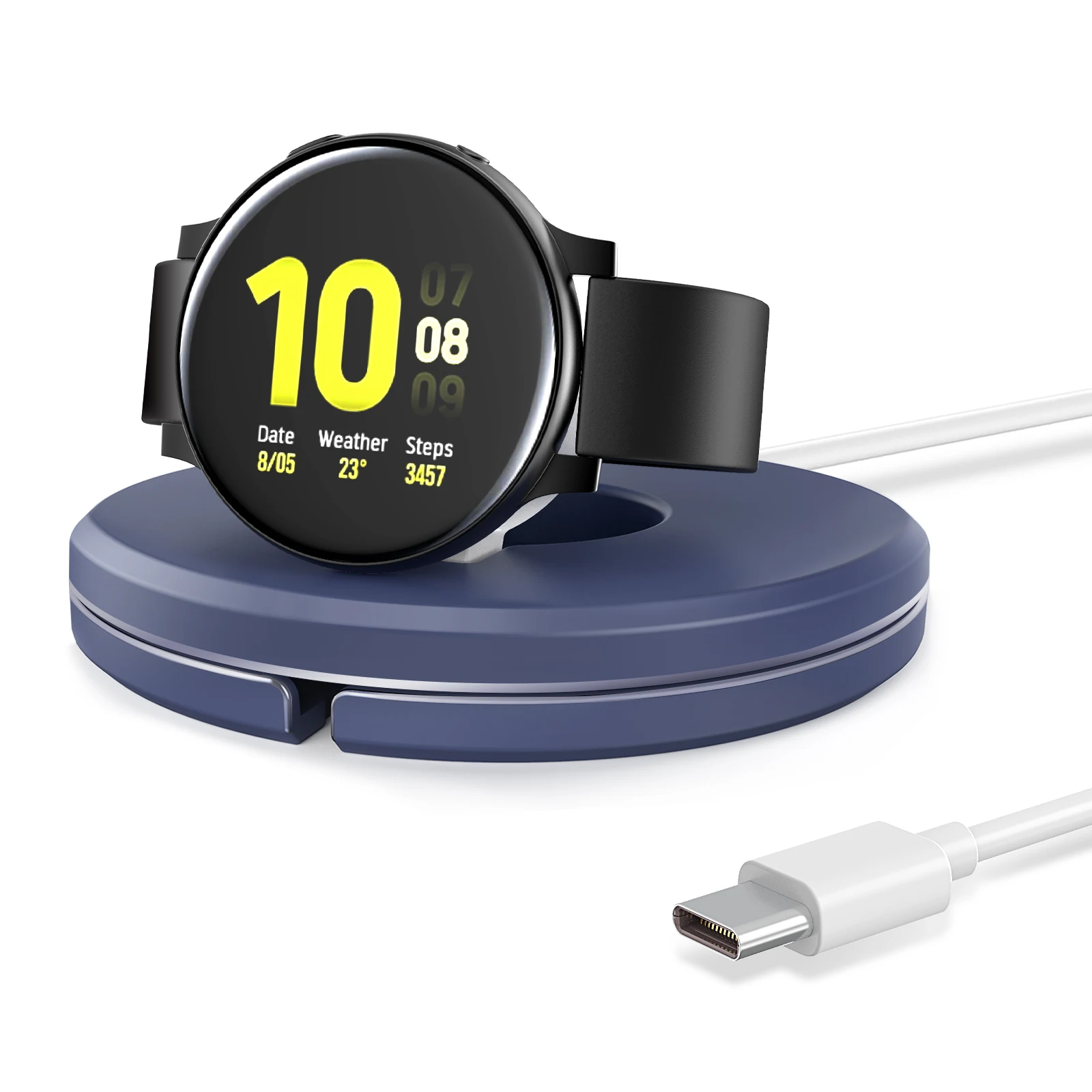 

Wireless Fast Charger For Samsung Galaxy Watch Active/Active 2 40mm/44mm /3 45mm/41mm Upgraded USB C Charging Cradle Dock