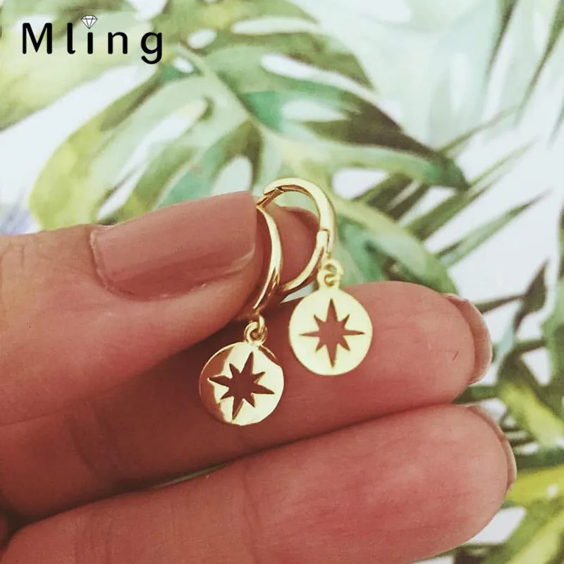 Mling модные золотые женские серьги кольца для женщин классические круглые