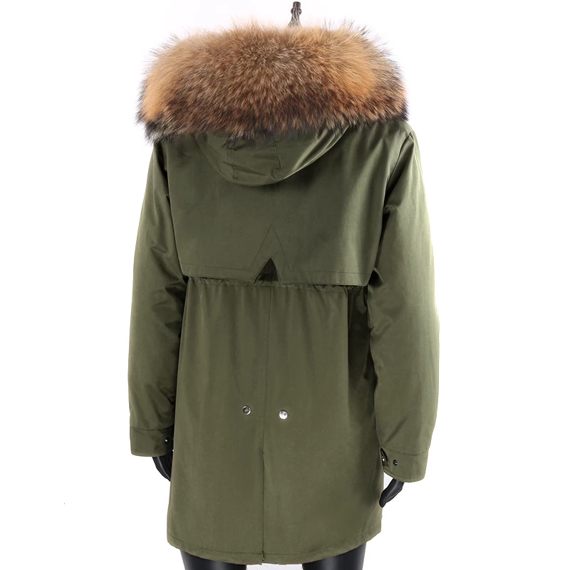 Winter Men Casual Long Jacket Coat Real Raccoon Fur Collar Hooded Coat Thick Warm Mens Parka Male Fashion Streetwear