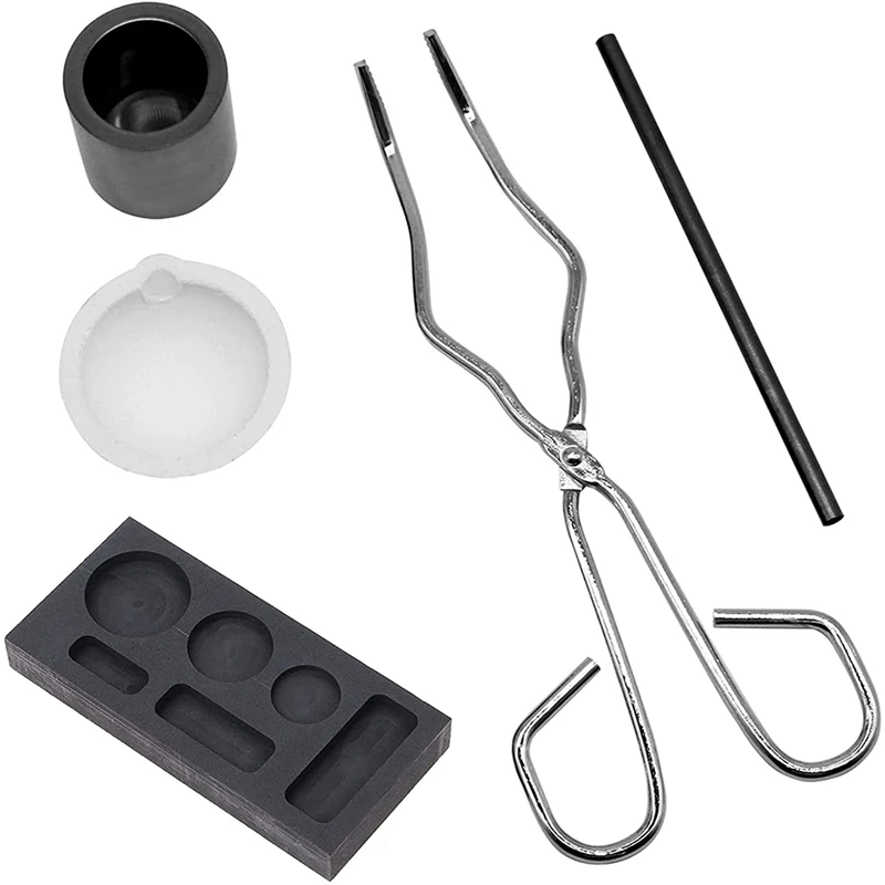

6 Holes Crucible Kits, Graphite Crucible Silver Ingot Mold, Jewelry Melting Ingot Set, for Gold