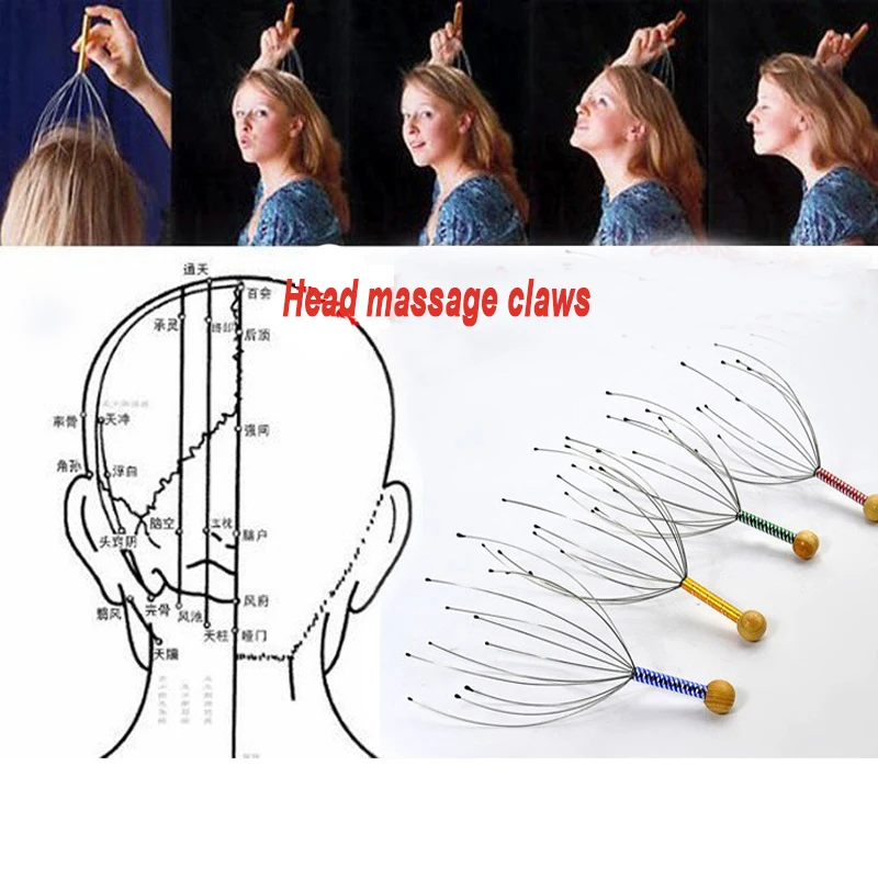 

1PC Head Massager Neck Massage Octopus Scalp Stress Relax Spa Wholesale Stress Release Relax pain relief Head Massager