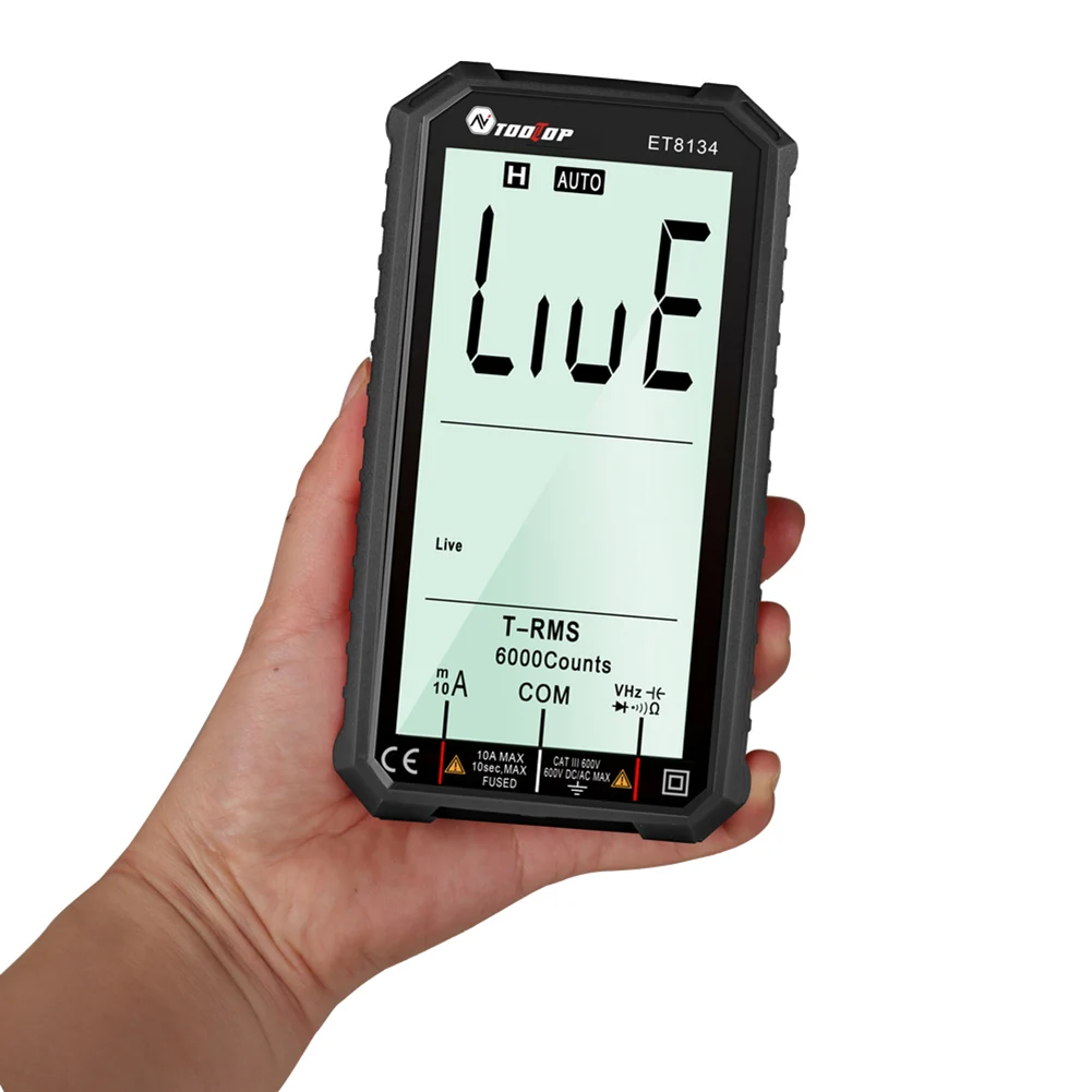 

ET8134 NCV Digital Multimeter LCD Backlight Auto Range 6000 Count AC DC Voltmeter Ammeter Ohm Voltage Tester Capacitance Meter