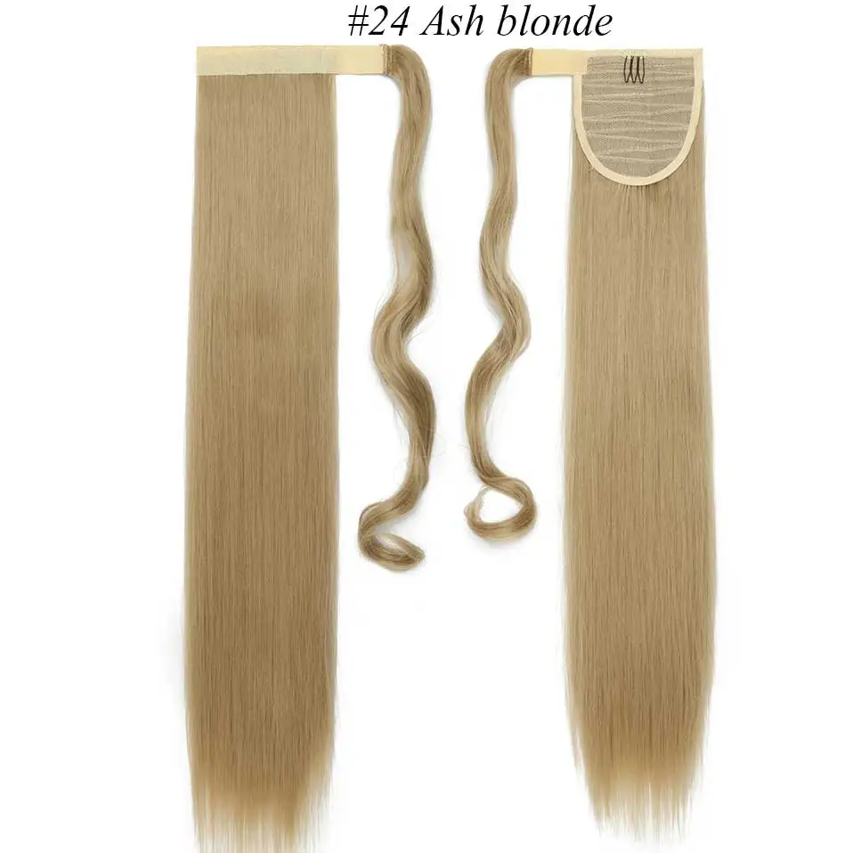 ash blonde S-noilite, накладные волосы, конский хвост, длинные прямые волосы, синтетические волосы, 2" 26", шиньон, заколка в конский хвост, 10 цветов - Цвет: ash blonde