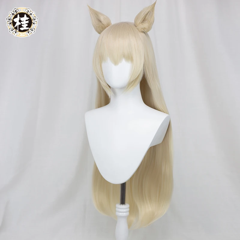 UWOWO Nekopara Coconut Cosplay Wig, 80cm Long Synthetic Hair with Cat Ears, Heat Resistant Fiber image 3