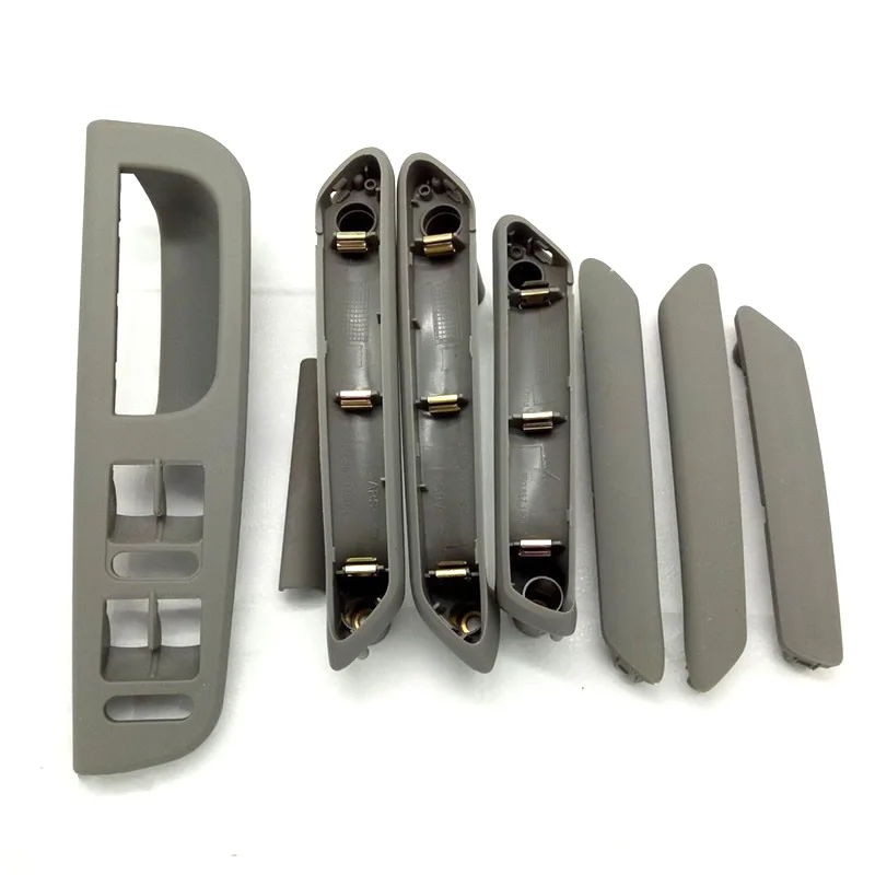 

8Pcs Grey Interior Door Pull Handle Window Control Panel For VW Passat B5 98-05 High quality leather paint